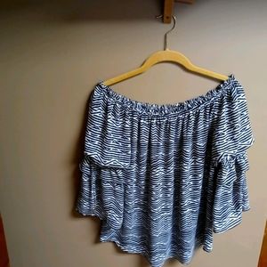 Off (or on) shoulders zebra stripe top